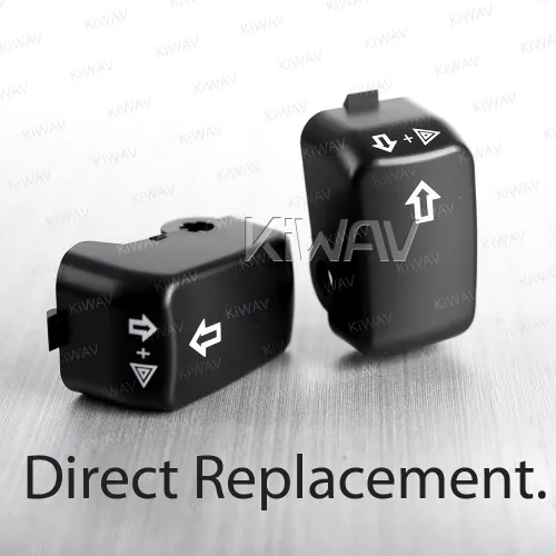 Miniatura 3 de KiWAV 6 botones negros para carcasa de interruptor compatibles con Harley '02- VRSC, '96-'13 XL, XR, FLHR, Dyna '96-'11, FLHRC '98-'01