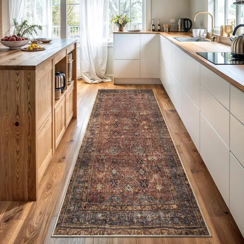Miniatura 40 de Bloom Rugs - Alfombra lavable, antideslizante, de 1,83 x 2,74 m, color beige/blanco claro con borde tradicional, para sala de estar, dormitorio