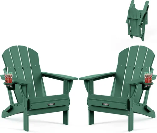 Miniatura 37 de MUCHENGHY Sillas Adirondack plegables, sillas de patio, sillas de césped, silla para exteriores, silla Adirondack de plástico, hoguera, resistente a