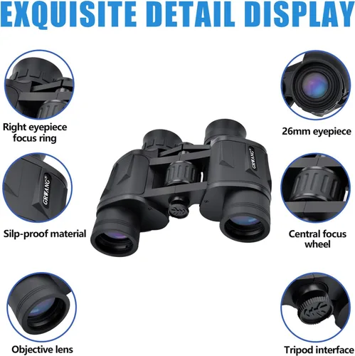 Miniatura 3 de Prismáticos HD de 10 x 40 para adultos y niños, diseño de prisma de porro, color negro ShockProof,Waterproof,BAK4 FMC Lens,Bright Wide View,Bird