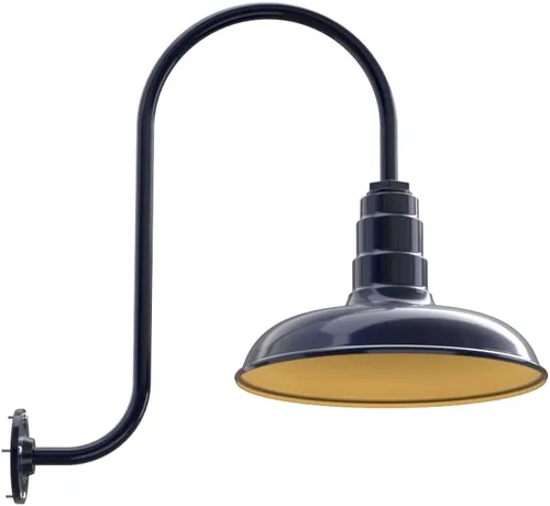 Miniatura 40 de Steel Lighting Co. Topanga - Luz de granero Montaje en pared al aire libre Domo de 14 pulgadas Cuello de cisne de 11 pulgadas Luz de garaje