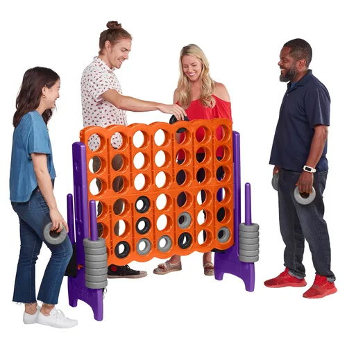 Miniatura 11 de ECR4Kids Jumbo 4-To-Score, Juego Gigante, Naranja, Púrpura Anaranjado/Púrpura
