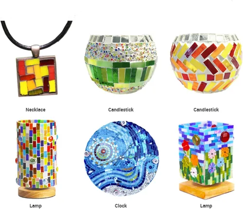Miniatura 6 de Azulejos rectangulares de mosaico, tiras de vitral, 0.4 x 1.6 pulgadas, piezas de mosaico de vidrio catedral para manualidades, varios colores, 14