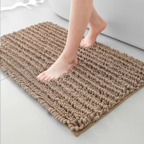 Miniatura 73 de FLOLEOPA Alfombras de Baño de Microfibra de Felpa Suave, Alfombras de Baño Absorbentes Antideslizantes Lavables a Máquina, Tapetes de Baño para Beige