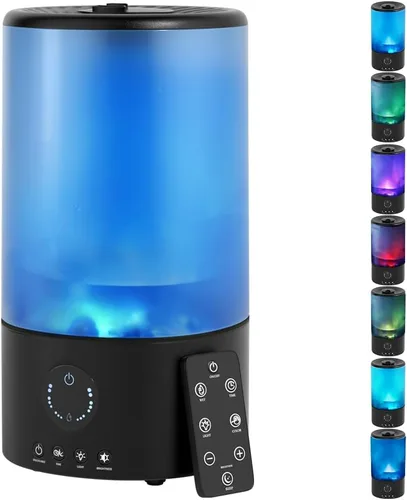 Humidificadores para dormitorio, humidificador ultrasónico silencioso de niebla fría de 3.2L con boquilla de 360°, tiempo de funcionamiento de 18