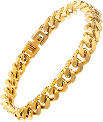 Tuewut Pulsera de eslabones cubanos de acero inoxidable de 0.315in para hombresmujeresniños, platachapado en oro de 18 quilates de 789 pulgadas,