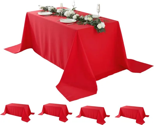 Miniatura 20 de Paquete de 5 Manteles Cuadrados 60 x 60 Pulgadas de Carbón, Mantel de Poliéster Lavable para Uso en Hogar, Fiesta, Boda o Restaurante.