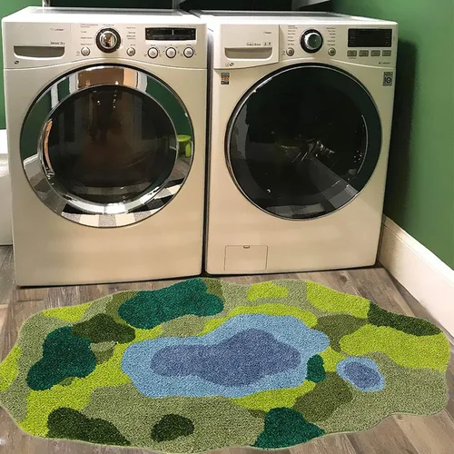 Miniatura 22 de UKELER ELER - Bonita alfombra de baño Chill Pill, azul, absorbente, antideslizante, lavable, suave, lanuda alfombra de ducha de 27.5 x 15.5 pulgadas