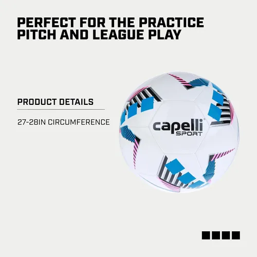 Miniatura 3 de Capelli Sport Balón de fútbol, Star Cubes Team Balón de fútbol para entrenamiento al aire libre e interior Azul neón