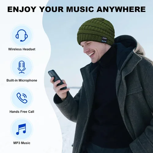 Miniatura 28 de Rotibox - Gorro inalámbrico con Bluetooth para deportes al aire libre, regalo de Navidad.