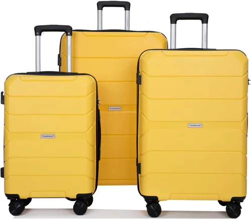 Travelhouse Juego de equipaje, 3 piezas de maleta con ruedas giratorias, cerraduras TSA para equipaje de 20 pulgadas, 24 pulgadas y 28 pulgadas para