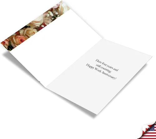 Miniatura 2 de NobleWorks Tarjeta de felicitación de 4º aniversario (compañero de trabajo) con sobre de 5 x 7 pulgadas para hombres, mujeres (1 tarjeta) 4 años