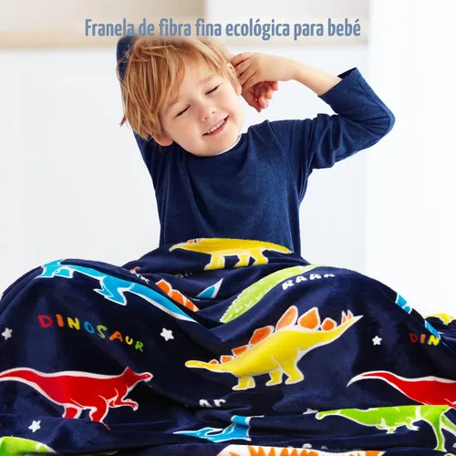 Miniatura 4 de Jekeno Manta de dinosaurio que brilla en la oscuridad, manta de regalo de dinosaurio para niños y niñas, cumpleaños, Navidad, Halloween, decoración