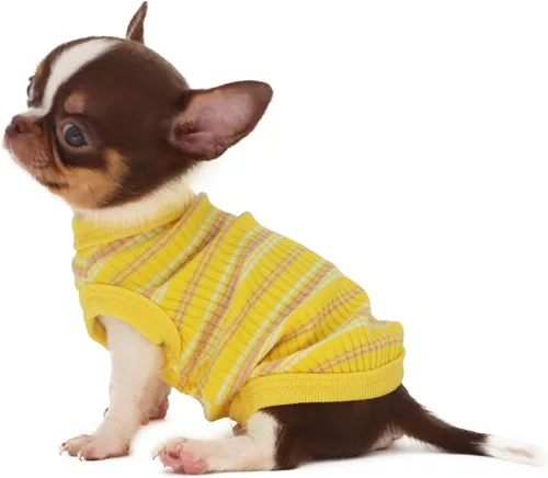 Miniatura 18 de LOPHIPETS Camiseta Chaleco 100% Algodón Acanalado para Perros Pequeños Teacup Chihuahua Yorkie Ropa de Cachorro Camiseta sin Mangas-Rosa/XS
