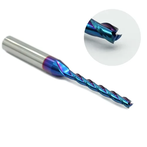 Miniatura 5 de Broca de enrutador CNC, 3 flautas de 1/8 de pulgada de diámetro de corte de 1/4 pulgadas, mango de 1/4 pulgadas, molino de extremo de carburo sólido