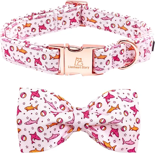 Miniatura 26 de Lionheart glory Collar de lazo para perro para el día de San Valentín, collar de perro para perros grandes, collares de perro con corazones con A