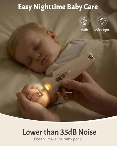 Miniatura 6 de Lictin Kit de Cuidado de Salud y Aseo para Bebé, Cortaúñas Eléctrico Recargable para Bebé 26 en 1, Lima de Uñas Segura para Bebé con Luz Automática