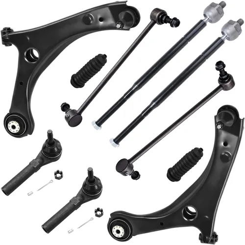 Miniatura 25 de Detroit Axle - Kit de suspensión frontal de 10 piezas para Jeep 2002-2004 Liberty, 2 brazos de control superiores con rótula 2 rótulas inferiores, 4