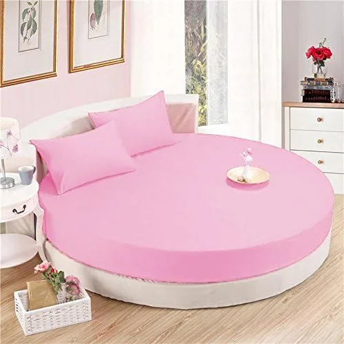 Miniatura 17 de Sábana bajera redonda 100% algodón de 800 hilos, 1 sábana bajera/inferior de 18 pulgadas de profundidad y 2 fundas de almohada, juego de sábanas
