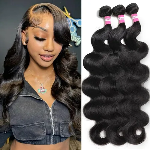 Miniatura 37 de DMKEEP Extensiones de cabello humano ondulado con cierre, 12, 14, 16+10 pulgadas, 100% cabello virgen brasileño sin procesar, 3 paquetes con cierre