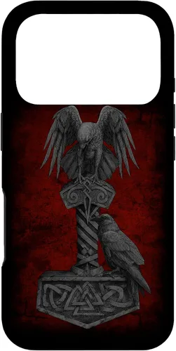 Miniatura 29 de Funda Huginn y Muninn de Mjolnir Odín de Thor para iPhone 14 Mitología nórdica vikinga