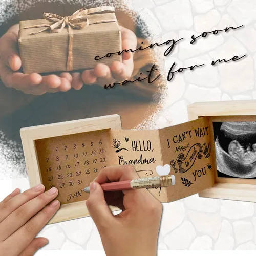 Miniatura 5 de Yudarte Regalos de recuerdo para abuelos por primera vez, anuncio de embarazo para abuela y abuelo, anuncio de bebé, ecografía, caja de imágenes