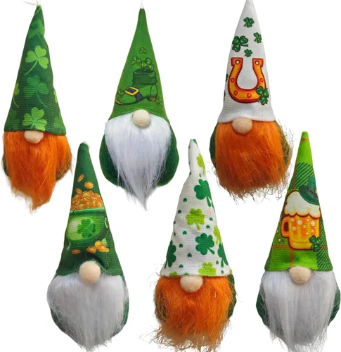 Adornos para árbol del día de San Patricio, gnomos, decoración de árbol del día de San Patricio, adornos colgantes para relleno de felpa para