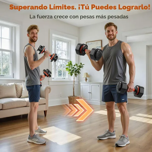 Miniatura 4 de Juego de mancuernas ajustables actualizado 2025 de 2, juego de mancuernas de 110 libras/50 libras con caja de almacenamiento, pesas ajustables de 25