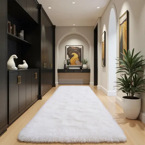 Miniatura 10 de Zentavio Alfombras de área para sala de estar, alfombras grises para dormitorio, alfombra de 4 x 6, alfombra mullida, peluda y suave, shag estética