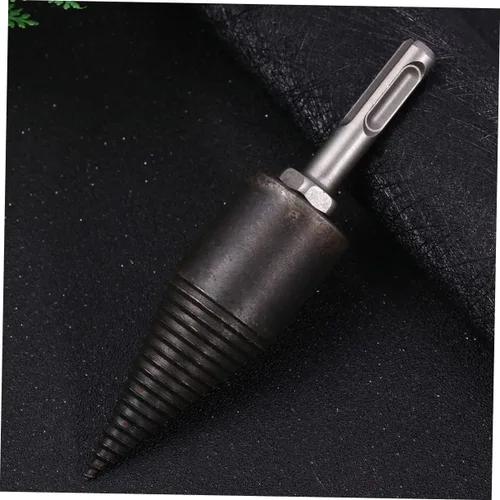 Miniatura 6 de Taladro de división con mango triangular, herramienta de corte resistente para el hogar para división eficiente de leña, negro redondo