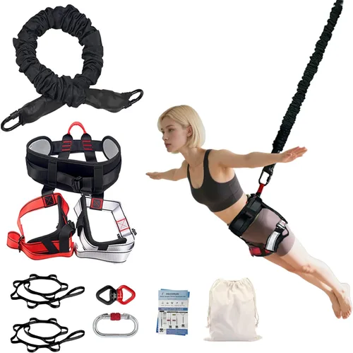 Miniatura 7 de Set de Fitness Bungee, Juego de Bandas de Resistencia Pesada, Equipo de Entrenamiento de Cuerda Bungee de Yoga Profesional 4D con 6 Tamaños