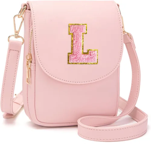 Miniatura 20 de Viverte Bolso Cruzado para Niñas Adolescentes Pequeñas, Bolso Inicial para Celular, Pequeña Cartera para Niños Pequeños, Bolso de Cuero con Tres