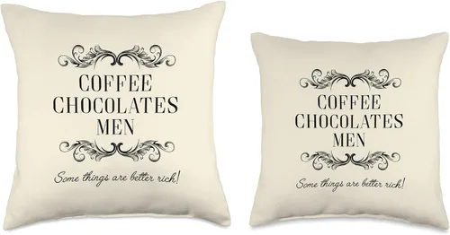 Miniatura 3 de Ideas de regalo para amantes del chocolate para mujeres, chocolates, café y hombres son mejores ricos, divertido con texto humor, 15.7 x 15.7 in
