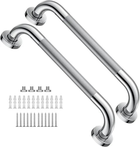 Miniatura 30 de Barra de agarre antideslizante de 12 pulgadas para ducha, Munzong, barra de baño de acero inoxidable, barra de equilibrio de baño satinada