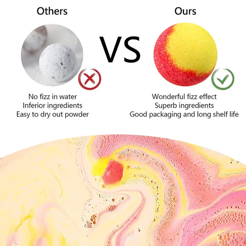 Miniatura 4 de INTEYE Set de regalo de bombas de baño de lujo, 54 sales de baño minerales nutritivas para la piel con aceites esenciales naturales y 9 aromas