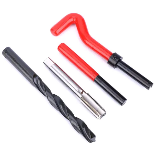 Miniatura 3 de Kit de reparación de insertos de rosca, juego profesional de reparación de roscas M12x1.5 de acero inoxidable con llave de taladro en espiral