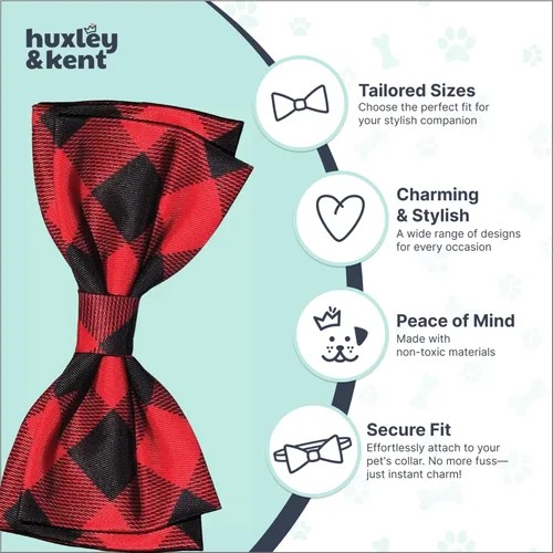 Miniatura 5 de Huxley & Kent Pajarita para mascotas para perros y gatos – Accesorio ajustable para collar de gancho y bucle para vacaciones de otoño – Lindo