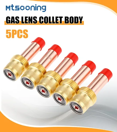 Miniatura 5 de 5 piezas de cuerpo de pinza de lente de gas, 45V27 1/8 pulgadas (0.126 in) de repuesto para antorcha de soldadura TIG serie WP-17/18/26