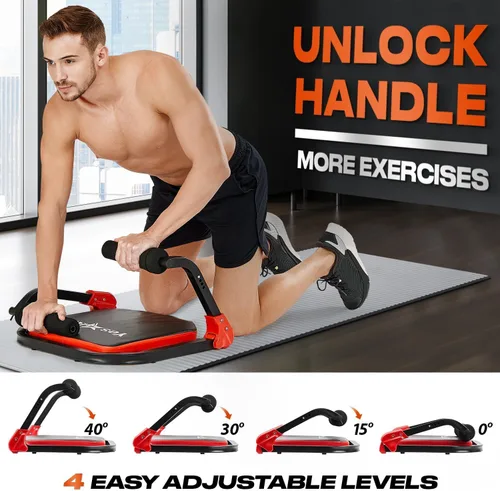 Miniatura 7 de Yes4All Máquina de Abdominales para Cuerpo Total y Core Abdominal, Sentadillas Bloqueables con Mango Ergonómico de Espuma y 2 Bandas de Resistencia
