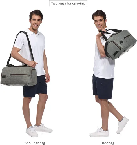 Miniatura 7 de MarsBro Bolsa de lona resistente al agua con compartimento para zapatos para gimnasio y viajes