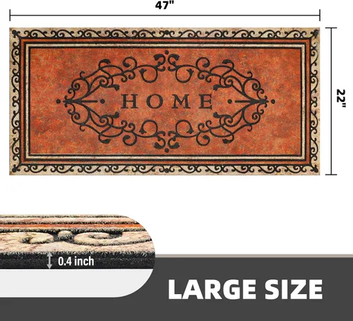 Miniatura 3 de Tapete de Bienvenida Grande de 47"x22" para Exteriores de Servicio Pesado con Respaldo de Goma Antideslizante - Tapete Duradero para Puerta Exterior