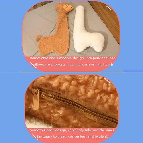 Miniatura 4 de OUKEYI Almohada de cuerpo largo de felpa de alpaca gigante con diseño de llama, almohada larga de peluche de alpaca esponjosa, regalo de Navidad