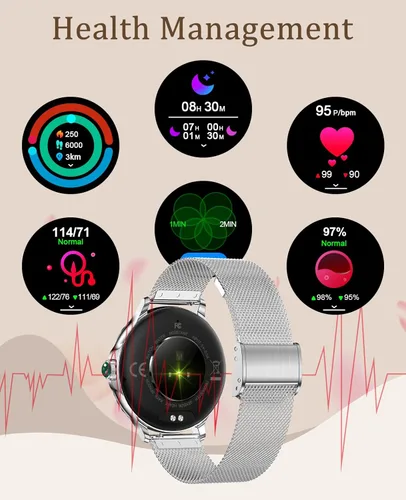 Miniatura 5 de Reloj inteligente para hombres y mujeres (respuesta/hacer llamadas), relojes inteligentes Bluetooth para iPhone, Android, iOS, IP68, impermeable