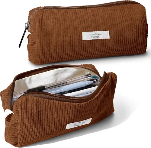Miniatura 20 de Bolsa para Lápices Estuche para Bolígrafos, Organizador Pequeño de Pana Suave para Lápices con Cremallera, Lindo Estuche para Lápices Artículos