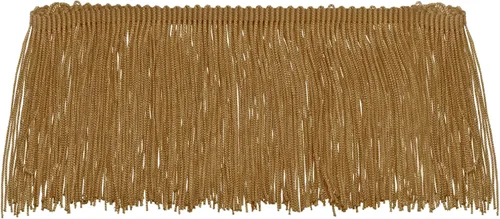 Miniatura 22 de Uxcell 10 yardas y 4 pulgadas beige con flecos de cadeneta - poliéster, estilo bohemio para múltiples ocasiones