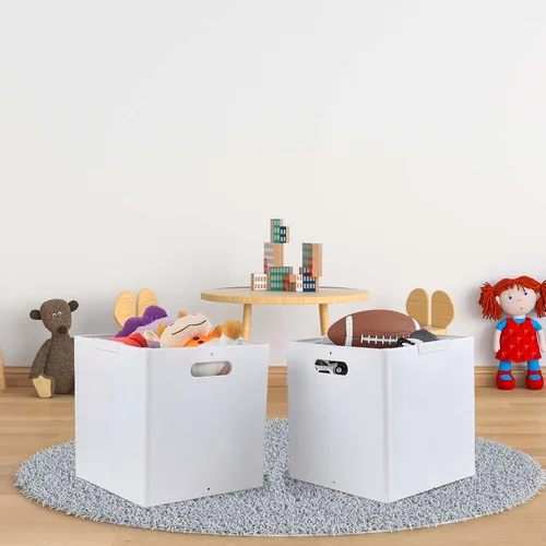 Miniatura 6 de Paquete de 4 cubos de almacenamiento de plástico plegables, cubos de almacenamiento plegables blancos