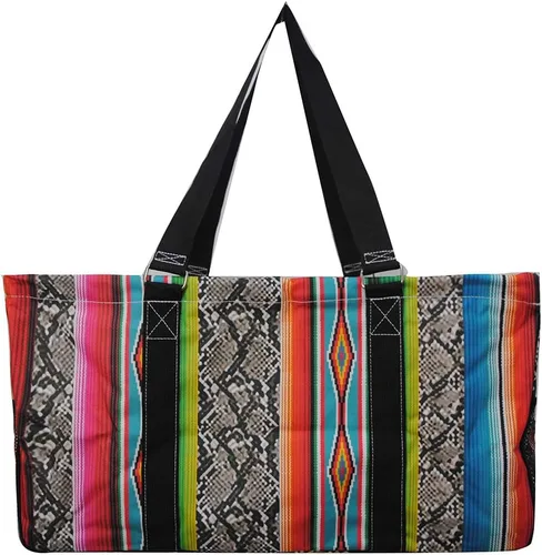Miniatura 281 de NGIL Bolsa de comestibles reutilizable extra grande plegable de gran tamaño para comestibles, almacenamiento, picnic, playa, Estampado