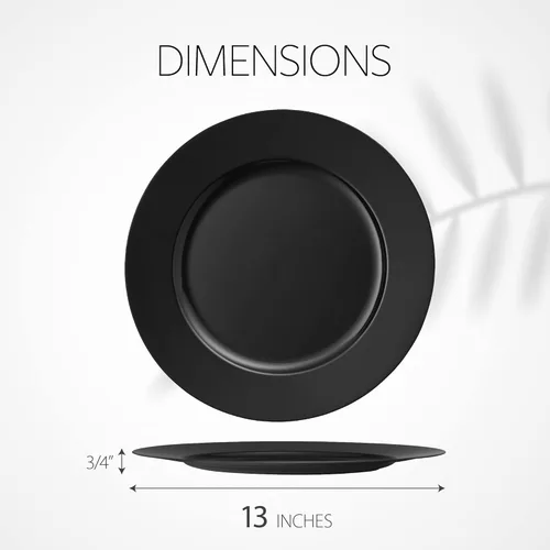 Miniatura 6 de Platos de 13 Pulgadas ELEGANT DISPOSABLES, Platos de plástico negros, resistentes y desechables, platos para servir, platos para cenas, vajilla