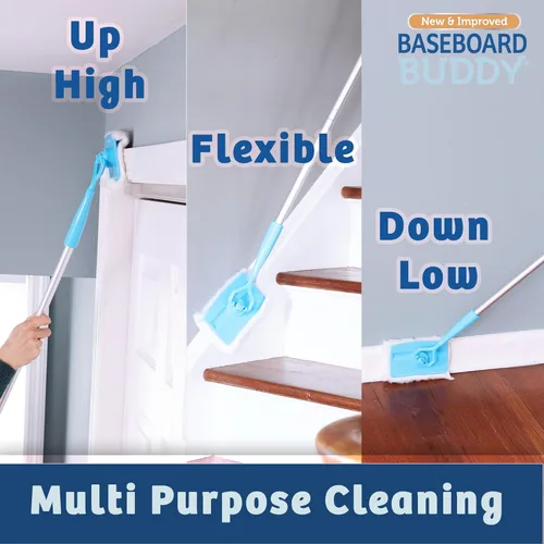 Miniatura 8 de Baseboard Buddy Esencial ligero para la limpieza del hogar, perfecto para zócalos, molduras y paredes, desliza y limpia atrapando y bloqueando