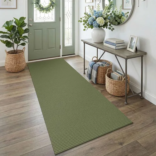 Miniatura 31 de EARTHALL Alfombra de pasillo 3x14 pies, alfombras lavables extra largas para pasillos, tejidas, antideslizante, alfombra trenzada para entrada